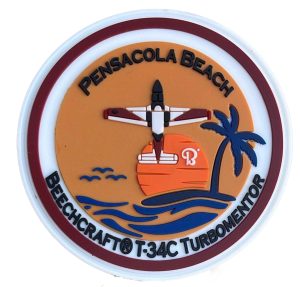 Beechcraft® T-34 Turbomentor Pensacola Beach, 3.5 inch with Hook and Loop, PVC Shoulder Patch